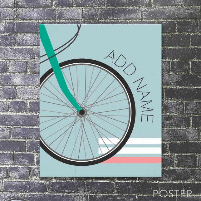 Poster Roda de Bicicleta do hipster com o Nome Personaliz (Sport Jersey Poster)