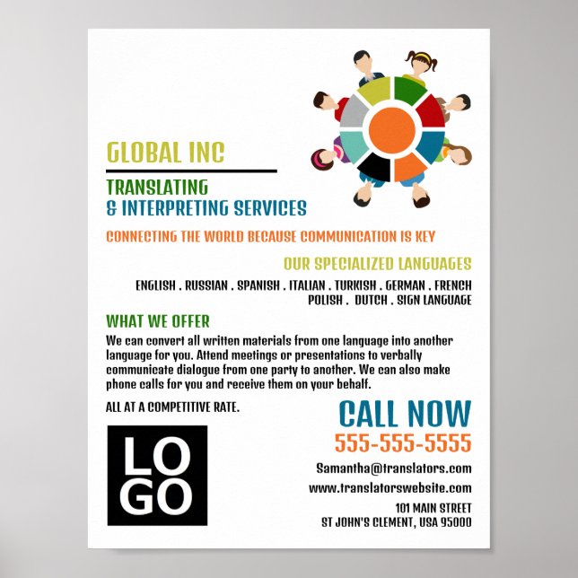 Poster Roda de comunicação, Tradutor e Intérprete (Frente)