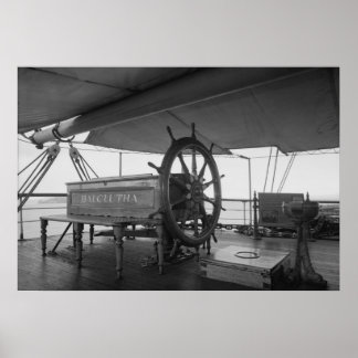 Póster Roda de direção do navio à vela