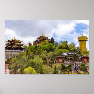 Poster Roda de oração tibetana gigante em Shangri-la - Yu