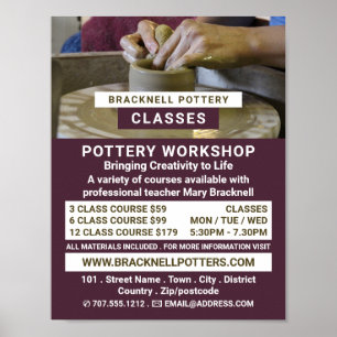 Poster Roda de Potter, Classes de Potteria, Advertido Pot