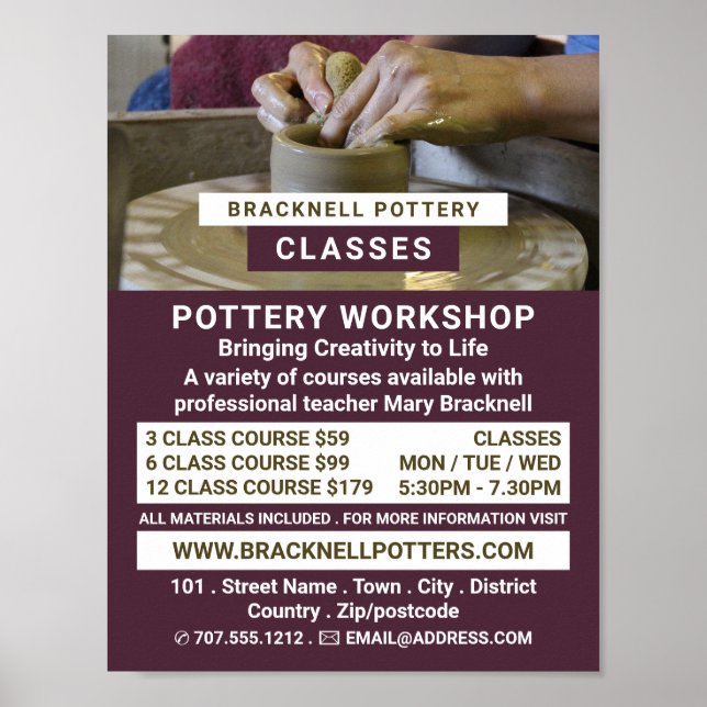 Poster Roda de Potter, Classes de Potteria, Advertido Pot (Frente)
