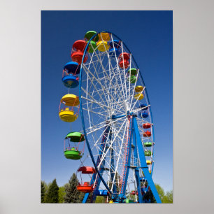 Póster Roda Ferris Colorida Arco-Íris