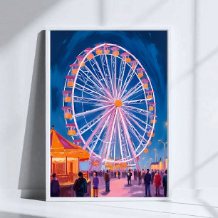 Poster Roda Gigante   Aquarela de Carnaval na Praia