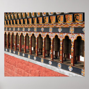 Póster Rodas de Oração da praça central em Thimphu