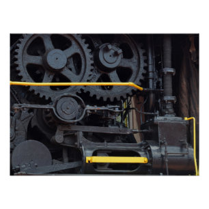 Póster Rodas e Cogs Industriais dos Motores dos Comboios
