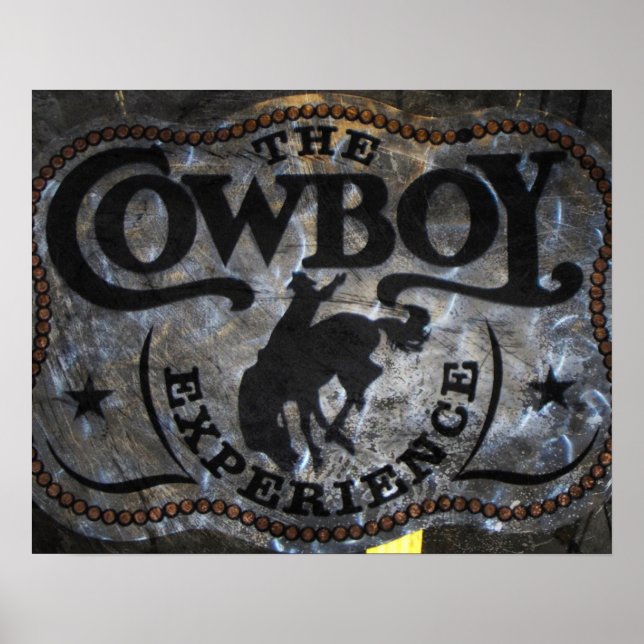 Poster rodeio de vaqueiro Stampede (Frente)