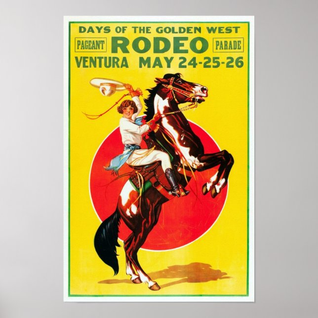 Poster Rodeio de Ventura, 1933. Publicidade Antiga (Frente)