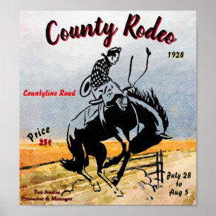 Poster Rodeio do condado do vintage