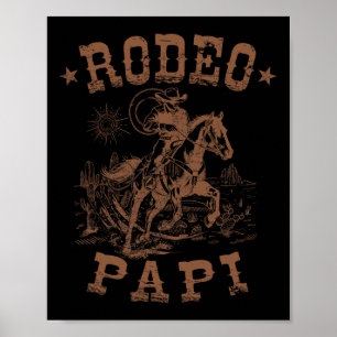 Poster Rodeio Papi Cowboy Ocidental Família Combinando Di