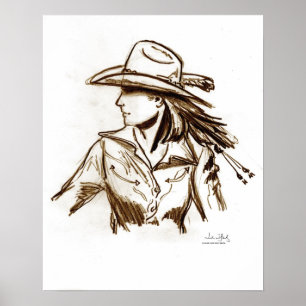 Póster Rodeo Cowgirl