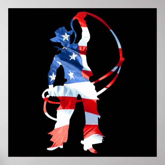 Póster Rodeo é a América - Roping (Frente)