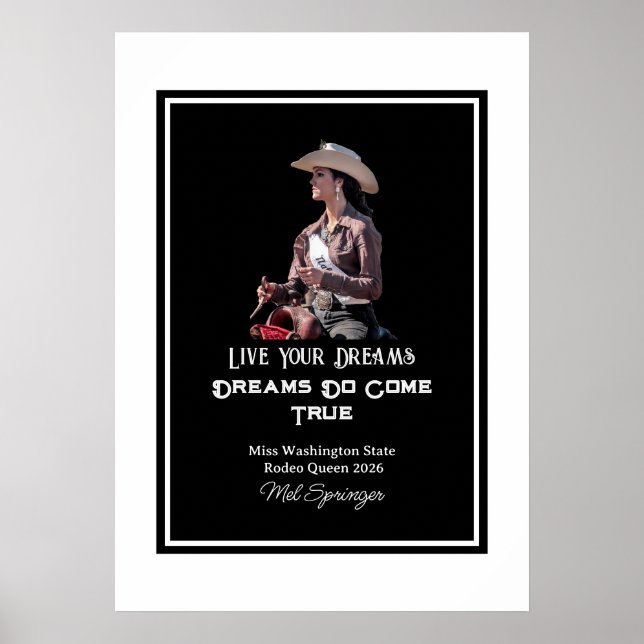 Poster Rodeo Rainha Miss Rodeo Concorrente Viva Seus Sonh (Frente)