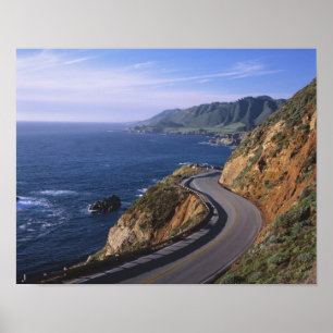 Póster Rodovia 1 ao longo da Costa da Califórnia perto