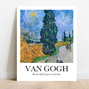 Poster Rodovia com Cypress e Star por Vincent van Gogh
