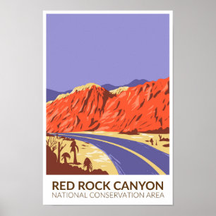 Poster Rodovia Nacional de Conservação do Canyon Red Rock