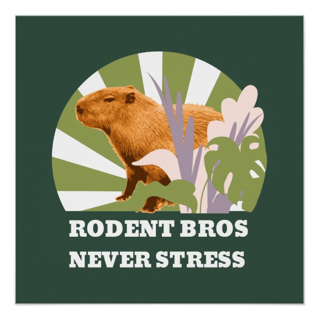 Póster Roedores Irmãos Nunca Estressam Capivara Engraçado (Frente)