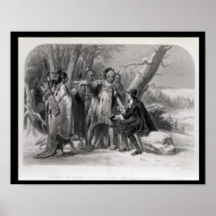Póster Roger Williams protegido pelo Narragansetts