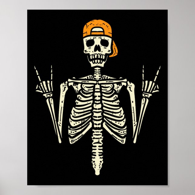 Poster Roker Skeleton Boné Skater Legal Halloween Punk Ro (Frente)