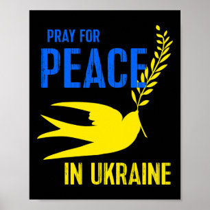 Poster Rola Azul Amarela Reze pela Paz Ucrânia Camiseta U