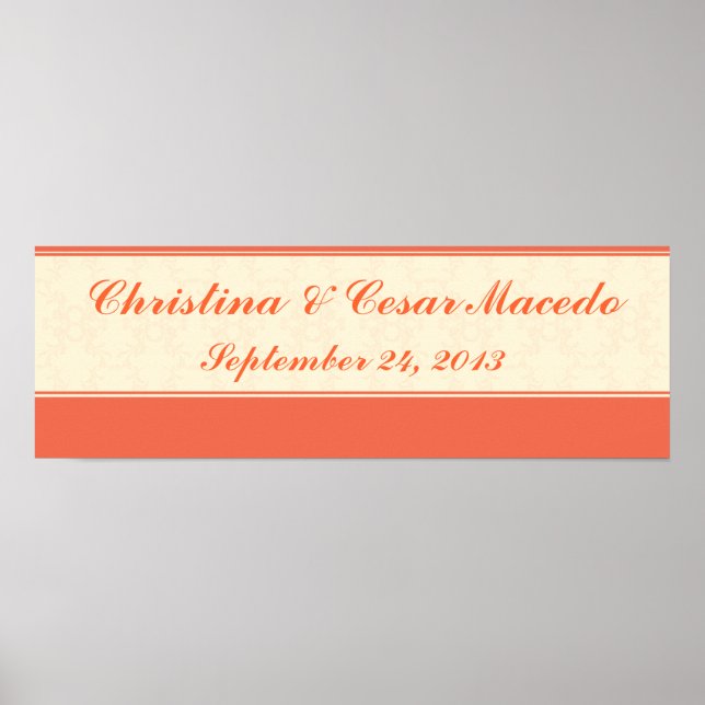 Poster Rolagem Formal Personalizada Pinkish/Peach de 22,5 (Frente)