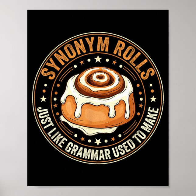 Poster Rolagens de Sinônimo Assim Como a Gramática Costum (Frente)