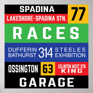 Póster Rolamentos de ônibus TTC West End Toronto