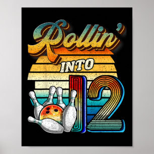 Poster Rolando no 12º Aniversário de Boliche Festa de 12