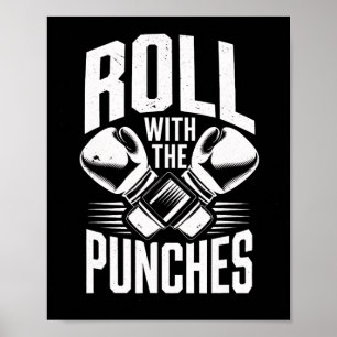 Poster Rolar com punções Boxando Homens Inspiracionais Mu