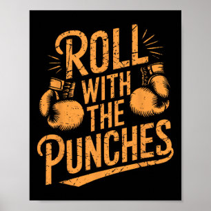 Poster Rolar com punções Boxando Mulheres Inspiracionais