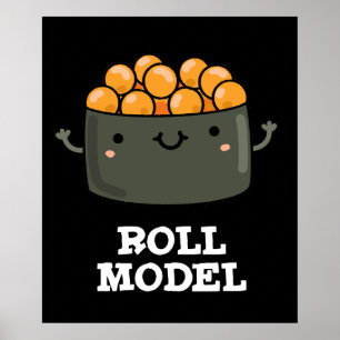 Poster Roll Modelo Funny Comida Sushi Roll Pun