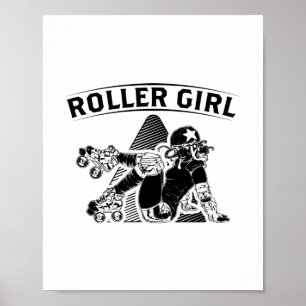 Poster Roller Derby Girl   Ideias De Presente De Patins E