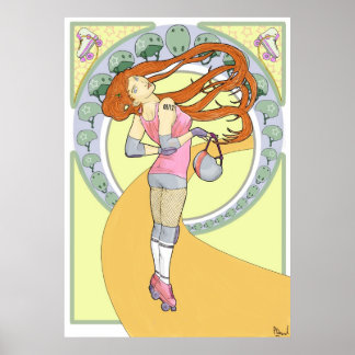 Poster Roller Derby Nouveau