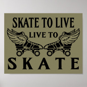 Póster Roller Derby, Skate para viver, ao vivo para Skate