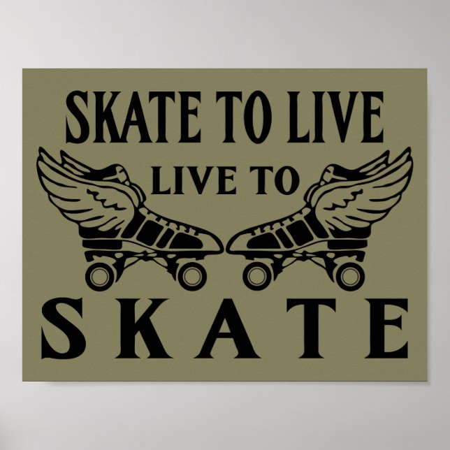 Póster Roller Derby, Skate para Viver, Vivo para Skate (Frente)