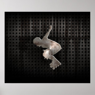 Póster Rollerblading; Preto legal