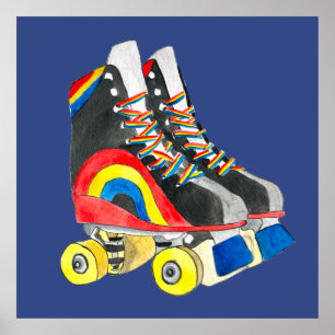 Poster Rollerskates retro 80