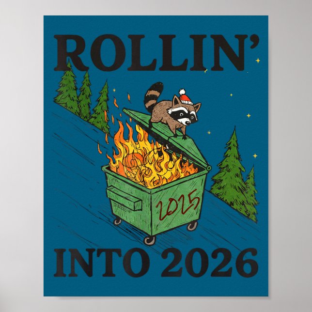 Poster Rollin' Into 2026 For Women Boys Men Kids Happy Ne (Frente)