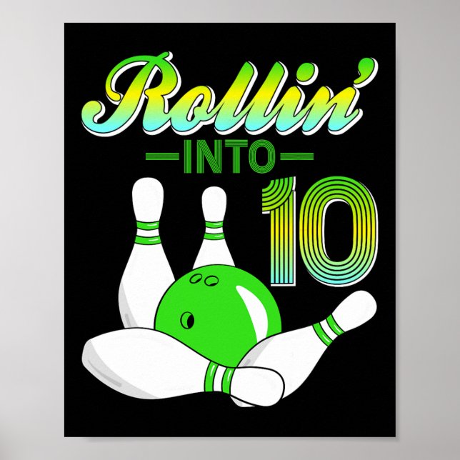 Poster Rollin para 10 Boliches Passa a 10ª Festa de anive (Frente)