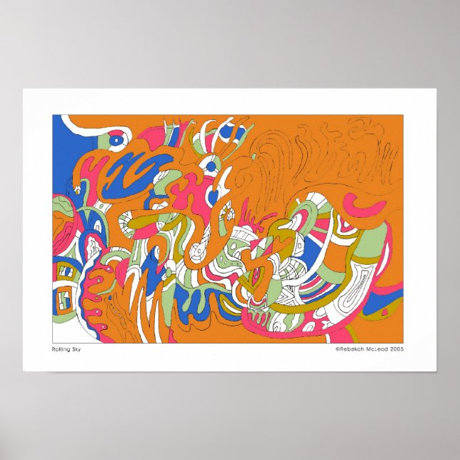 Poster "Rolling Sky" Abstrato Art (Frente)