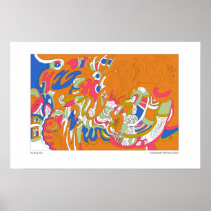 Póster "Rolling Sky" Abstrato Art
