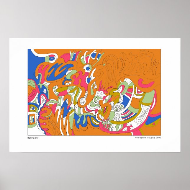 Póster "Rolling Sky" Abstrato Art (Frente)