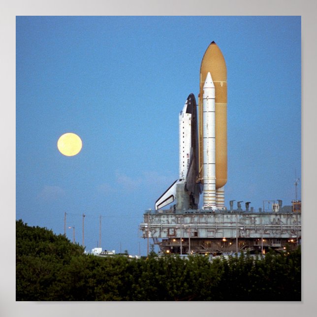 Póster Rollout de lançamento do Shuttle Espacial Atlantis (Frente)