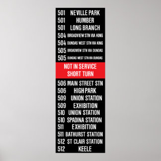 Póster Rollsign Toronto CLRV/ALRV Streetcar