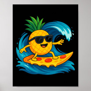 Poster Rolo De Abacaxi Pizza Fatia Surfista Verão Diverti