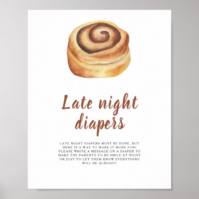 Poster Rolo de canela - Jogo de fraldas tarde da noite (Frente)