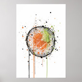 Poster Rolo de Sushi de Salmão Tekkamaki