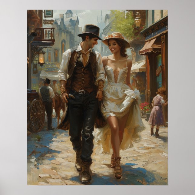 Poster Rolo Vitoriano - Elegância Steampunk (Frente)