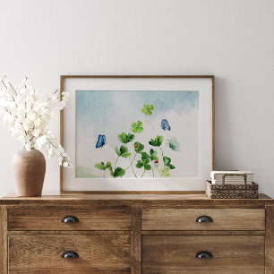 Poster Rolos de Aquarela e Borboletas