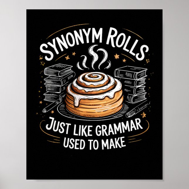 Poster Rolos de sinônimos exatamente como a gramática cos (Frente)